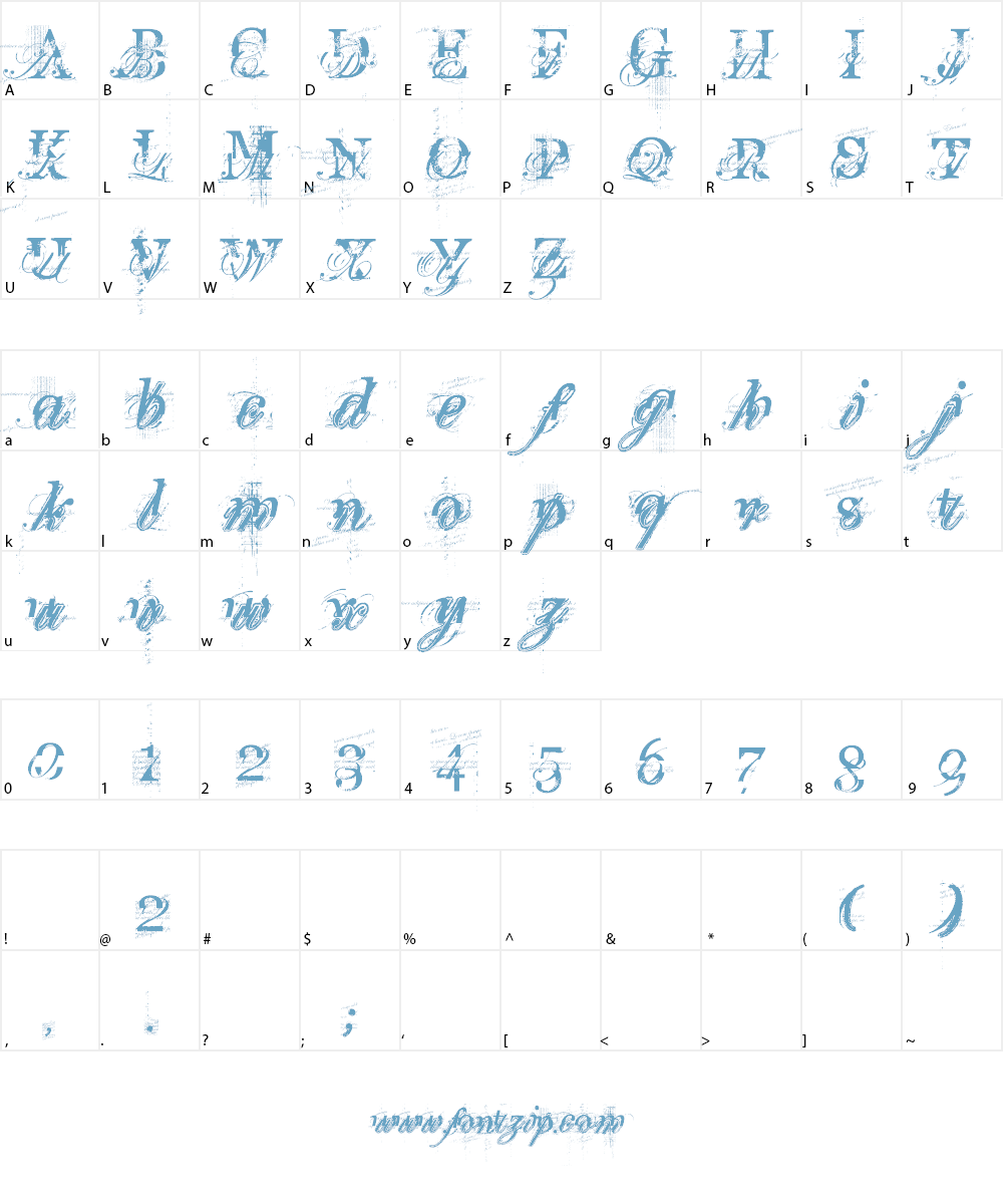 TURBO ripped Font Character